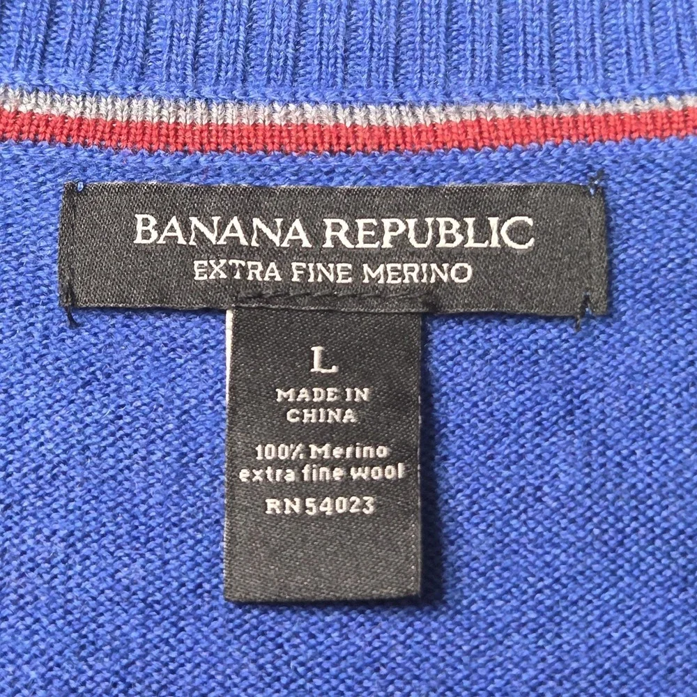 Banana Republic Men Merino Wool‎ Sweater Sz Lg Preppy Old Money Quiet Luxury